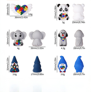 Cuentas sueltas de silicona PVC 3D con diseño de animales y cachorros, de grado alimenticio, para decoración, bolígrafos, joyería y manualidades DIY, venta al por mayor - Product Image 2