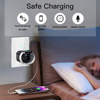 Interruptor Inteligente con Enchufe, Estilo Retro, Estándares Israelíes, 250V, Compatible con Alexa/Google Home, Control Táctil