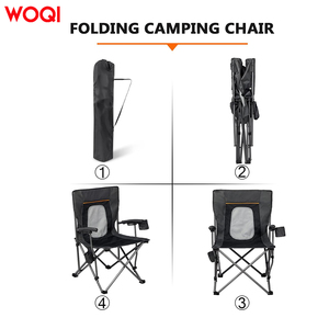 Woqi lưới leo núi giải trí cắm trại gấp ghế với người giữ cốc và túi lưu trữ - Product Image 4
