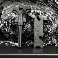 Allume-feu multifonctionnel avec logo personnalisé, grattoir, poignée en PP, règle graduée, noir, 10,5 cm, Sharihart