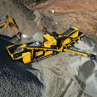 Concasseur à mâchoires mobile sur chenilles, machine de concassage, capacité maximale 180 t/h, équipement de traitement d'agrégats de pierre jaune