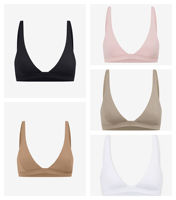 Soutien-gorge de yoga à col en V profond avec logo personnalisé, séchage rapide, effet seconde peau, soutien-gorge de sport dos nu respirant