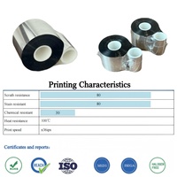 Ruban de transfert thermique TTO en cire résistant aux rayures 55mm*300M pour impression extérieure et bordure, compatible Videojet Markem Domino