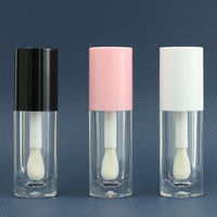 Tubes de brillant à lèvres et d'huile à lèvres 6ml, rose, blanc, noir, avec grand applicateur/brosse