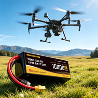 Batterie semi-solide pour drone UAV 400Wh/kg 10000mAh, pack de batteries lithium-ion 6S 8S 12S 14S pour inspection cartographique et longue autonomie