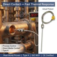 Thermocouple HUADONG avec gaine métallique flexible et raccord à compression