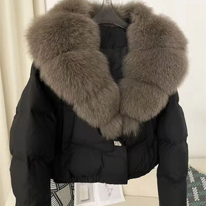 Piumino Popolare Invernale da <span class=keywords><strong>Donna</strong></span> 2024 <span class=keywords><strong>con</strong></span> Collo in <span class=keywords><strong>Pelliccia</strong></span> di Volpe - Product Image 1