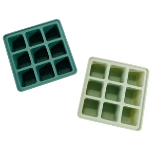 Bandeja congeladora de alimentos para bebés de silicona apta para horno y lavavajillas con tapa de cerámica, contenedor de almacenamiento casero, juego de vajilla de grado alimenticio - Product Image 5