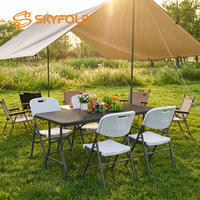 Table pliante en plastique personnalisable, légère, longue et portable, pour fêtes à thème en extérieur