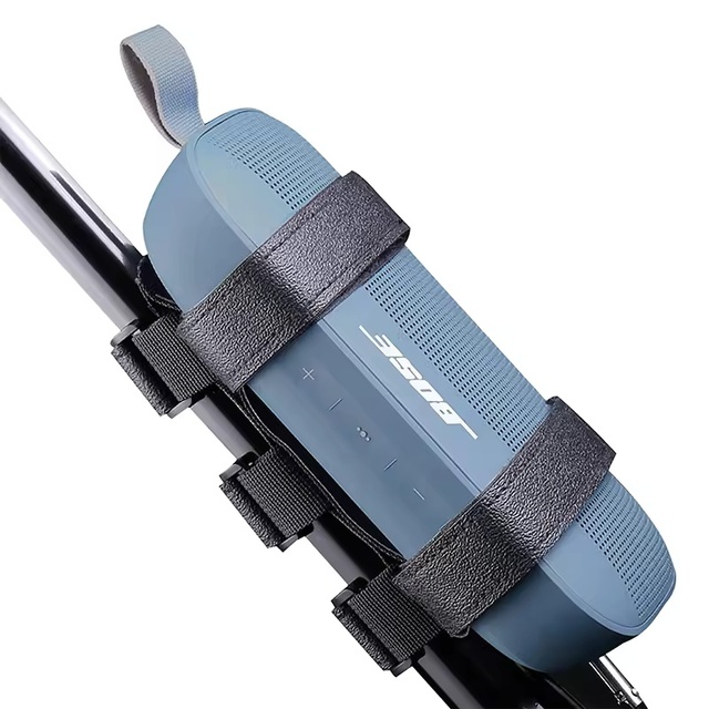 Wholesale Bluetooth Speakers with Attached Mounting Brackets for Mountain Bikes Secured with Velcro Fasteners and Velcro Straps