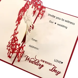 Pop-up Card Wedding Fun Handmade Wedding Gift 3D Sweet Wedding Card