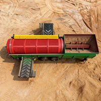 Trommel mobile alimenté par chargeur MTS1550 avec trémie extra-large de 4,5 m³ pour le traitement de la terre de surface, du sable et de la pierre