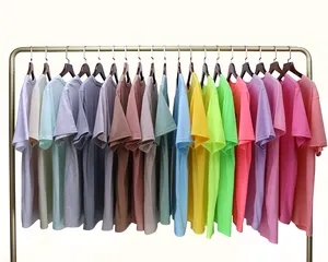 Algodón sensación sublimación camisas para niños pequeños tamaños de EE. UU. pastel liso adulto camiseta espacios en blanco 95% poliéster 5% spandex