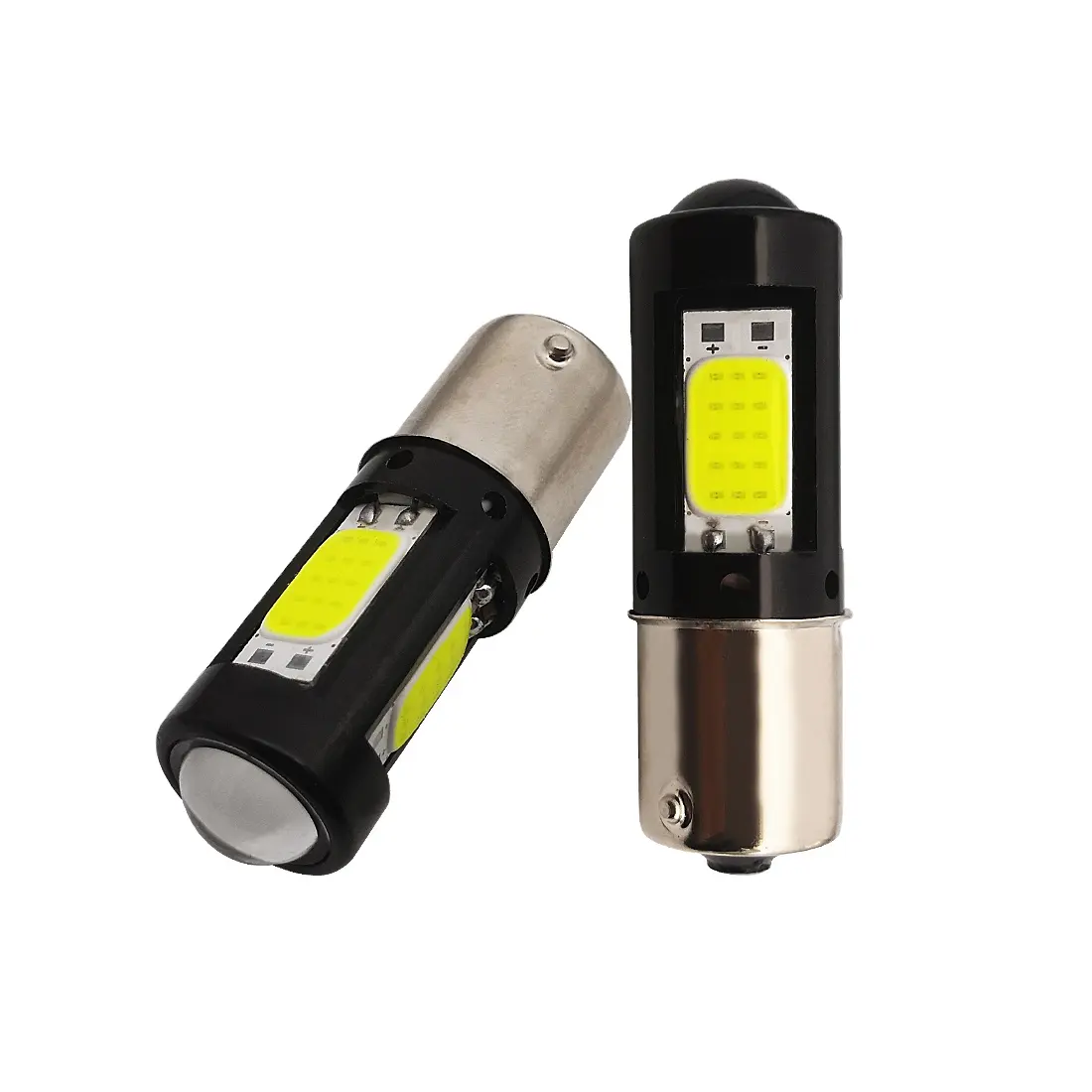 AMS LED 9-80V Led Antibrouillard Blanc BA20D Moto Phare Avant Ampoules H6 Haut/Bas Faisceau COB H4 LED Phare Ampoules