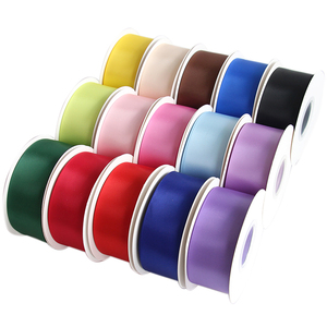 Cinta de brillo de doble cara 38mm X 100 yardas 100% poliéster respetuoso con el medio ambiente colores sólidos brillantes-a granel para envolver regalos de Navidad - Product Image 5