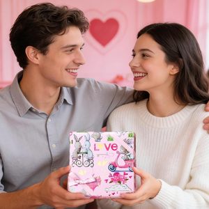 Valentines Day Wrapping <b>Paper</b> Pink Rabbit Love Arrow Dots Gift Wrap 17 Inch X 33 Feet Reversible For Valentine's Day Birthday - Product Image 5