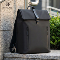 Sac à dos pour ordinateur portable unisexe en PU, 15,6 pouces, extensible, 25 L, fermeture à enroulement, travail, voyage, affaires, étudiants universitaires