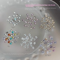 Paso Sico 3mm Étoile à cinq branches en zircon, couleur Noël, petit diamant transparent à fond plat, accessoires DIY pour nail art et protection des ongles