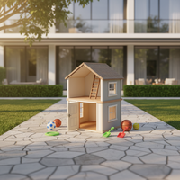 YongJian Grande maisonnette de jeu en bois de cèdre à deux étages pour garçons, de luxe, d'extérieur, double niveau, équipement éducatif préscolaire pour jardin, pour enfants