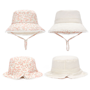 Chapeau de soleil pour enfants en coton doux respirant à double face avec bord en dentelle, chapeau de pêcheur, fabricant en gros - Product Image 2