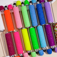 Pena Klip Multifungsi Warna Permen Baru, Tahan Lama, Berbahan Plastik, Dilengkapi Layar Sentuh dan Lapisan Glitter, Cocok untuk Hadiah, Grosir