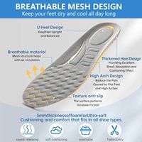 Semelles 4D Cloud pour Hommes : Confort Sportif, Amorti Talon et Avant-Pied, Soutien de la Voûte Plantaire pour la Course et le Basketball