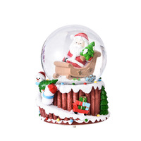 100MM Musik Schneekugel Kreatives Souvenir benutzer definierte billige Harz Glas Weihnachts laterne Schneekugel mit Schnee treiben