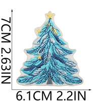 Écussons brodés Noël Bleu Ciel et Blanc, motifs Ours, Bonhomme de neige, Casse-noisette, écologiques, thermocollants, en fil de polyester, pour chapeaux