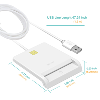 Lecteur de cartes intelligentes USB portable à fente unique en plastique pour cartes CAC, d'identité et SIM, idéal pour les bureaux et les administrations – Approvisionnement direct usine