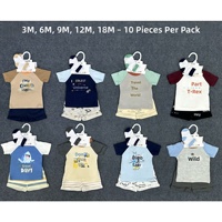 Ensemble de 4 pièces pour bébé garçon, été, t-shirt en coton, short, chapeau, chaussettes, vêtements pour nourrissons, 3-18 mois