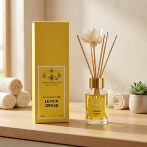 Lemon Grape <b>Reed</b> <b>Diffuser</b> Gift Set Home Fragrance Decor Gift Box Yellow <b>Bottle</b> - Product Image 3