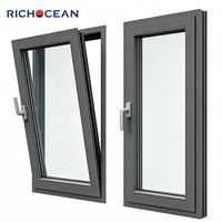 Ventana Abatible de Aluminio Insonorizada Personalizada de Fábrica RICHOCEAN, Vidrio Templado con Aislamiento Térmico, Ventanas de Toldo para Dormitorio