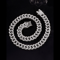 Ensemble de collier et bracelet cubain en strass de 13 mm, 2 pièces, pour hommes et femmes, bijoux de rappeur, cadeau
