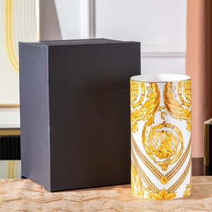 Customized Art Deco Luxury Transparent Ceramic Bone China Tabletop Vase for Anniversary with <b>Gift</b> <b>Box</b> - Product Image 2