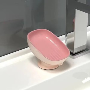 New Super Suction Cup Soap Dish Plastic Bathroom and <b>Kitchen</b> Supplies Drain Water Soap <b>Holder</b> and <b>Sponge</b> Container - Product Image 2