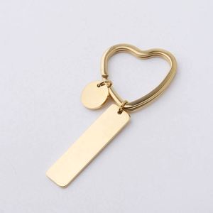 Custom Blank Heart <b>Name</b> Keychain Stainless Steel Key Chains Rose Gold Plated Zinc Alloy Blank Laser Engraving Key <b>Rings</b> Souvenir - Product Image 4