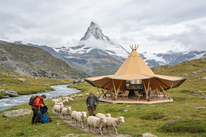 Tente <span class=keywords><strong>de</strong></span> glamping pyramidale emblématique |   Grand <span class=keywords><strong>tipi</strong></span> <span class=keywords><strong>en</strong></span> toile pour des complexes hôteliers et des rassemblements uniques - Product Image 2