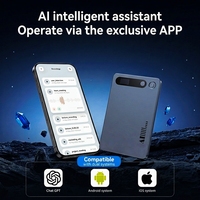 Traducteur vocal IA de type carte, gadget de traduction en temps réel intelligent, transcription de réunions, assistant vocal, MP3, alliage d'aluminium