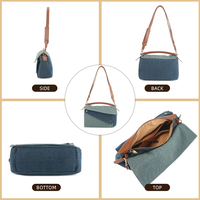 Nouvelle mode : Sacs sous le bras en jean de luxe vintage pour femme, avec fermeture éclair géométrique personnalisée, légers et portables, style dumpling