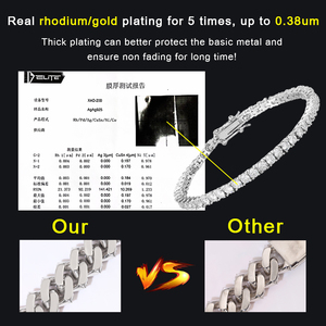 Bracelet collier chaîne tennis en stock <span class=keywords><strong>prix</strong></span> de gros 2mm-6.5mm D couleur VVS Moissanite diamant S925 argent plaqué <span class=keywords><strong>or</strong></span> - Product Image 6