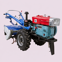 Motoculteur diesel 20 CV pour mini-ferme - Conception compacte avec rotoculteur pour rizières, vergers et serres