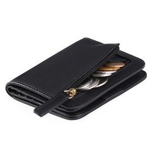 Cartera corta ultrafina de estilo coreano para <span class=keywords><strong>mujer</strong></span>, multifuncional, nuevo Stock, Comercio Exterior, moneda de PU Simple y Material de poliéster - Product Image 1