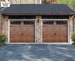 Puerta de garaje de diseño moderno para el hogar, Cedro sólido aislado, madera Real, cochera rústica personalizada, estilo de casa, ventanas de perspectiva de lujo - Product Image 1