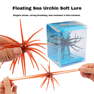 Señuelo de pesca de TPE resistente a desgarros, tipo erizo de mar, suave, flotante, con forma de pulpo, araña, calamar con escamas luminosas y falda de calamar, para pesca costera en roca - Product Image 5