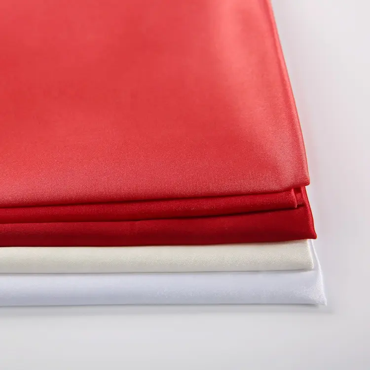 इटली में 2021 विभिन्न tissu रेशमी साटन कपड़े रंगाई 100% पॉलिएस्टर दुल्हन साटन कपड़े