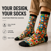 Chaussettes de sport personnalisées Mushafier OEM pour adultes, chaussettes d'automne à col ras du cou – Sans couture, respirantes, séchage rapide, absorbant la transpiration, résistantes aux déchirures, chaussettes numériques