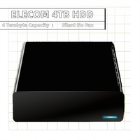 Elecom Hard Disk Drive Eksternal HDD 4TB USB 3.0 Plastik Perekam TV PC Desain Tanpa Kipas Senyap Penempatan Vertikal/Horizontal