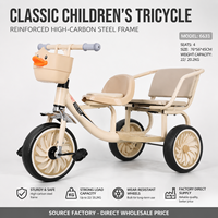 Tricycle Classique Simple pour Tout-Petits avec Roues en Caoutchouc Antichoc, Tricycle à Pédales pour Enfants de 2-5 et 3-6 Ans, Sans Capote, pour Utilisation à la Maison et au Jardin