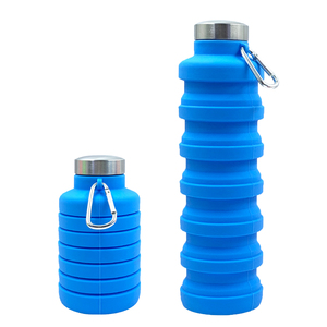 Bouteille d'eau pliable en silicone de couleur unie personnalisée 700 ML, bouteille d'eau pliable en silicone sans fuite, gobelet pliable - Product Image 4