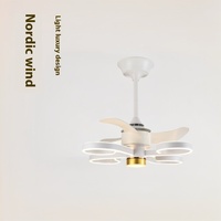Style nordique LED veilleuse ventilateur de plafond silencieux moderne onduleur lustre intelligent pour salon salle à manger chambre